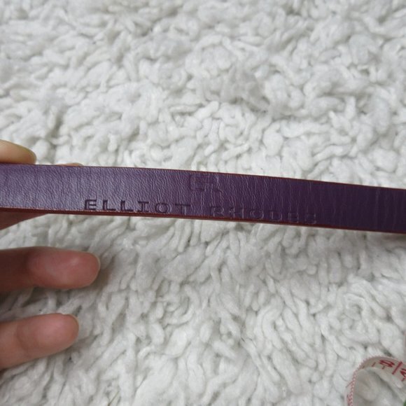 Elliot Rhodes red‎ leather croc embossed belt - Picture 6 of 8